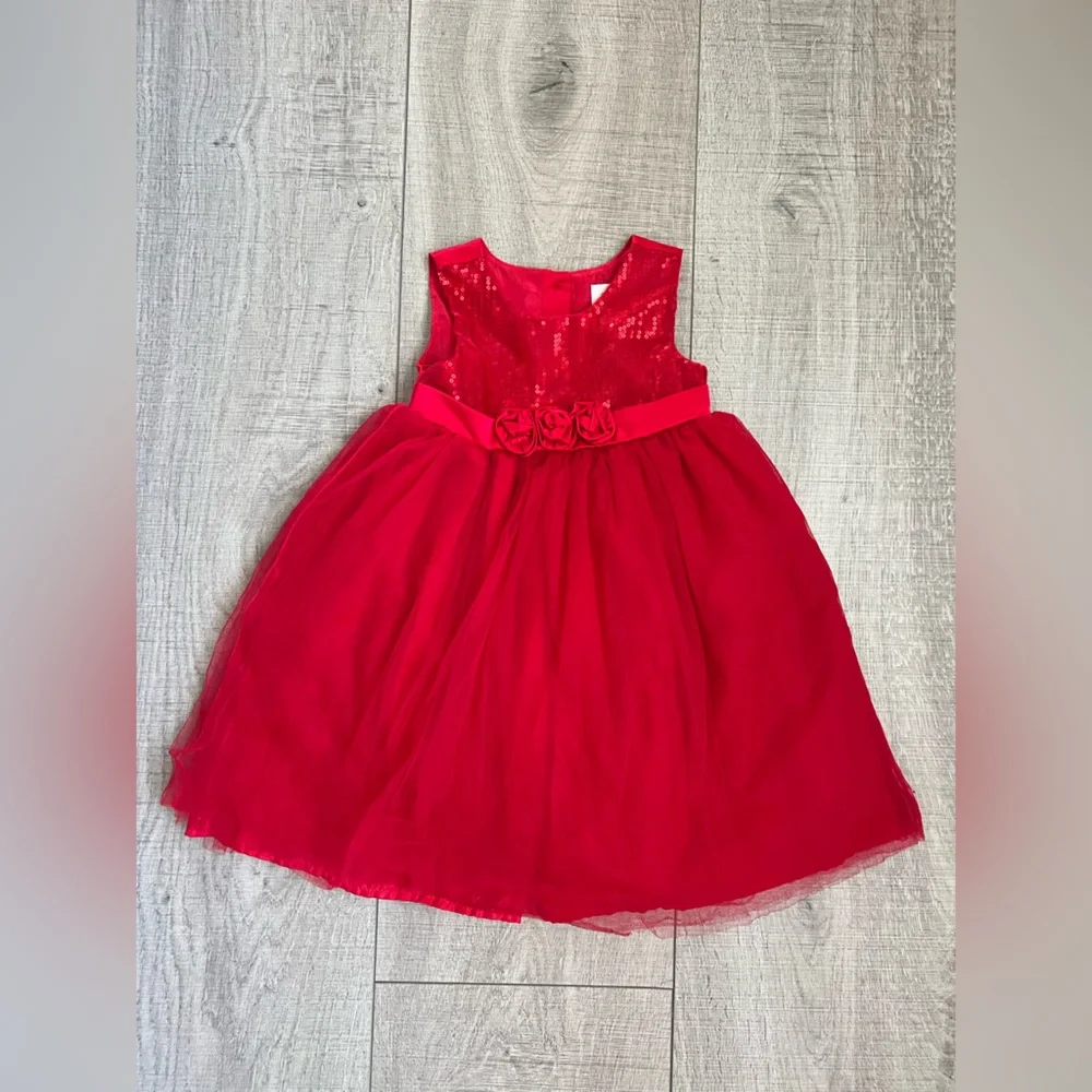 Savannah Girls Red Sequin Dress 24 Months